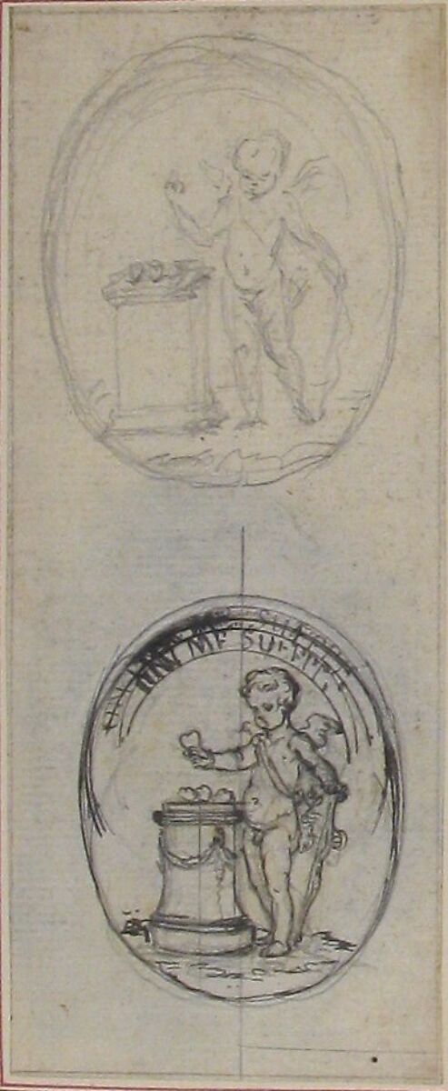 Design for a Box-Lid, Hubert François Gravelot (French, Paris 1699–1773 Paris), Pen and black ink over graphite underdrawing