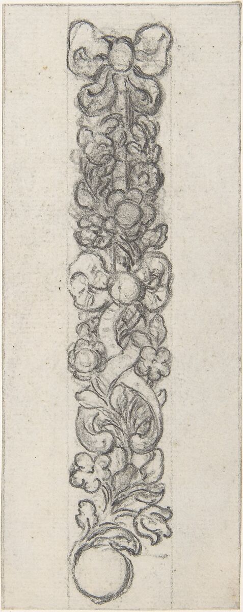 Design for a Piece of Jewelry (Bracelet?), Hubert François Gravelot (French, Paris 1699–1773 Paris), Pen and black ink over black chalk underdrawing 
