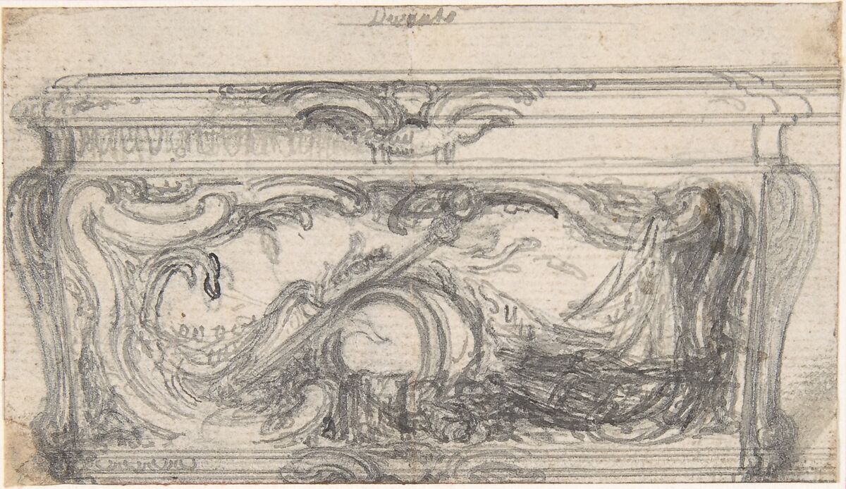 Design for a Snuff-Box, Hubert François Gravelot (French, Paris 1699–1773 Paris), Pen and black ink, brush and gray wash, over graphite underdrawing 