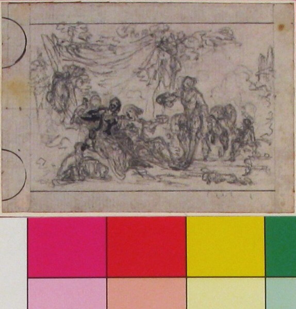 Design for a Snuff-Box, Hubert François Gravelot (French, Paris 1699–1773 Paris), Pen and black ink, and black chalk