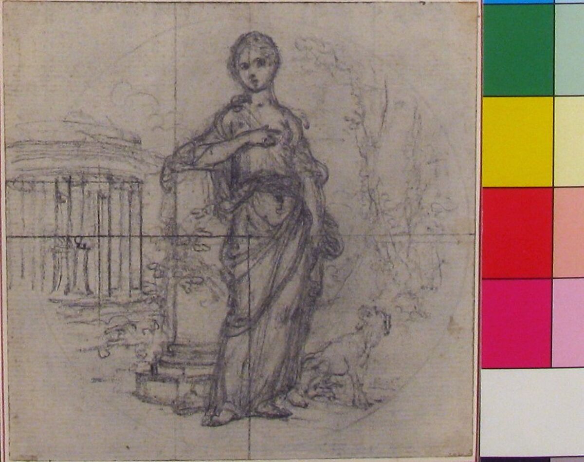 Design for a Box-Lid, Hubert François Gravelot (French, Paris 1699–1773 Paris), Black chalk and pen and black ink