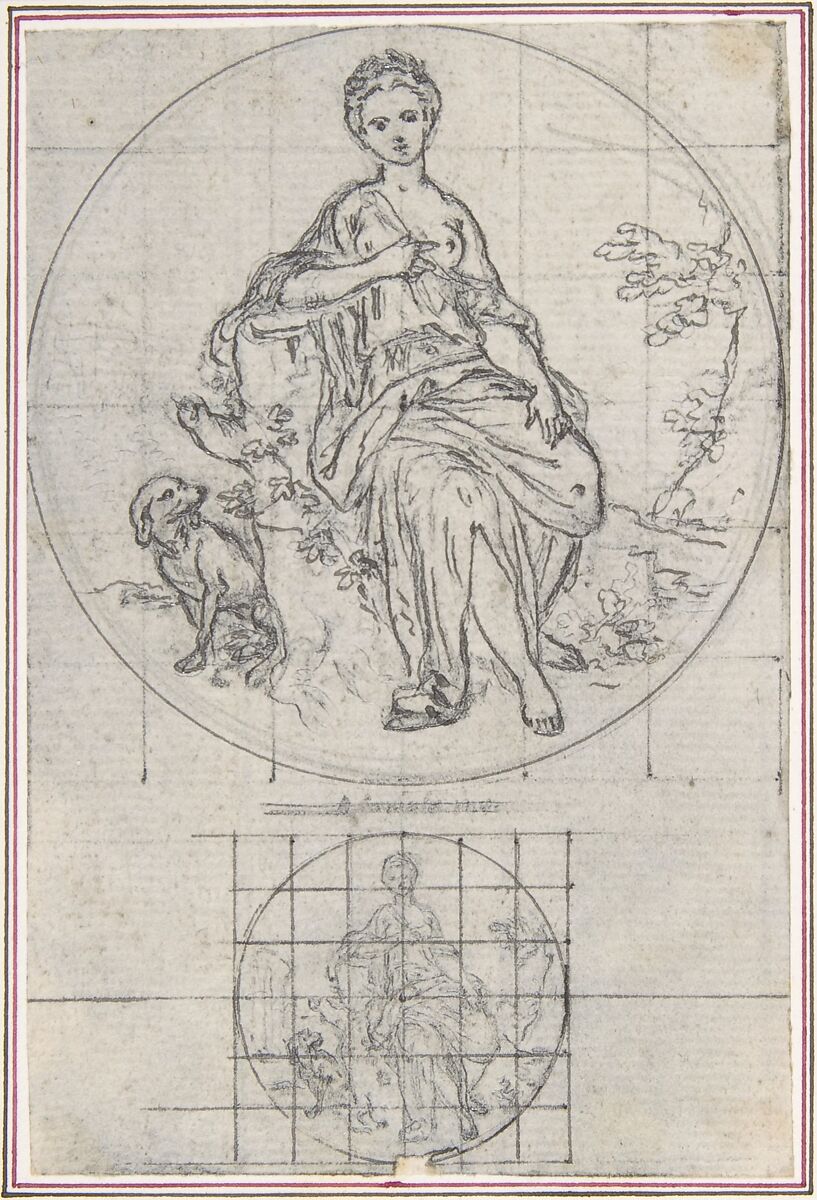 Design for a Box-Lid, Hubert François Gravelot (French, Paris 1699–1773 Paris), Pen and black ink and black chalk underdrawing 