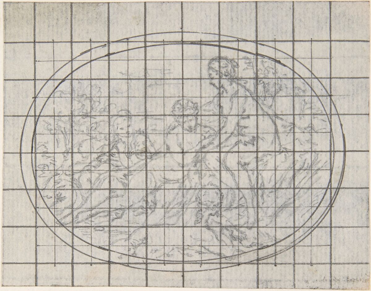 Design for a Box-Lid, Hubert François Gravelot (French, Paris 1699–1773 Paris), Pen and black and gray ink over graphite underdrawing 