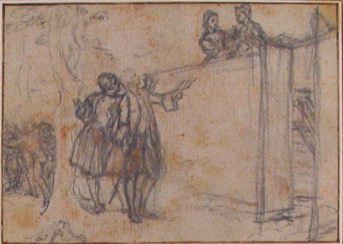 Study for "On Liberty," etched vignette in "Songs in the Opera of Flora", Hubert François Gravelot (French, Paris 1699–1773 Paris), Black chalk and graphite, with slight traces of red chalk