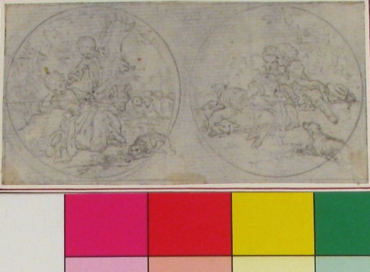 Design for a Box-Lid, Hubert François Gravelot (French, Paris 1699–1773 Paris), Graphite and black chalk