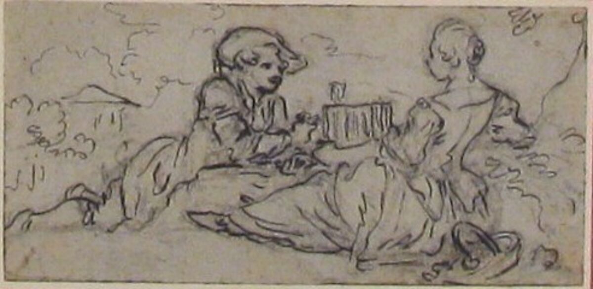 Design for a Box-Lid, Hubert François Gravelot (French, Paris 1699–1773 Paris), Pen and black ink over black chalk underdrawing