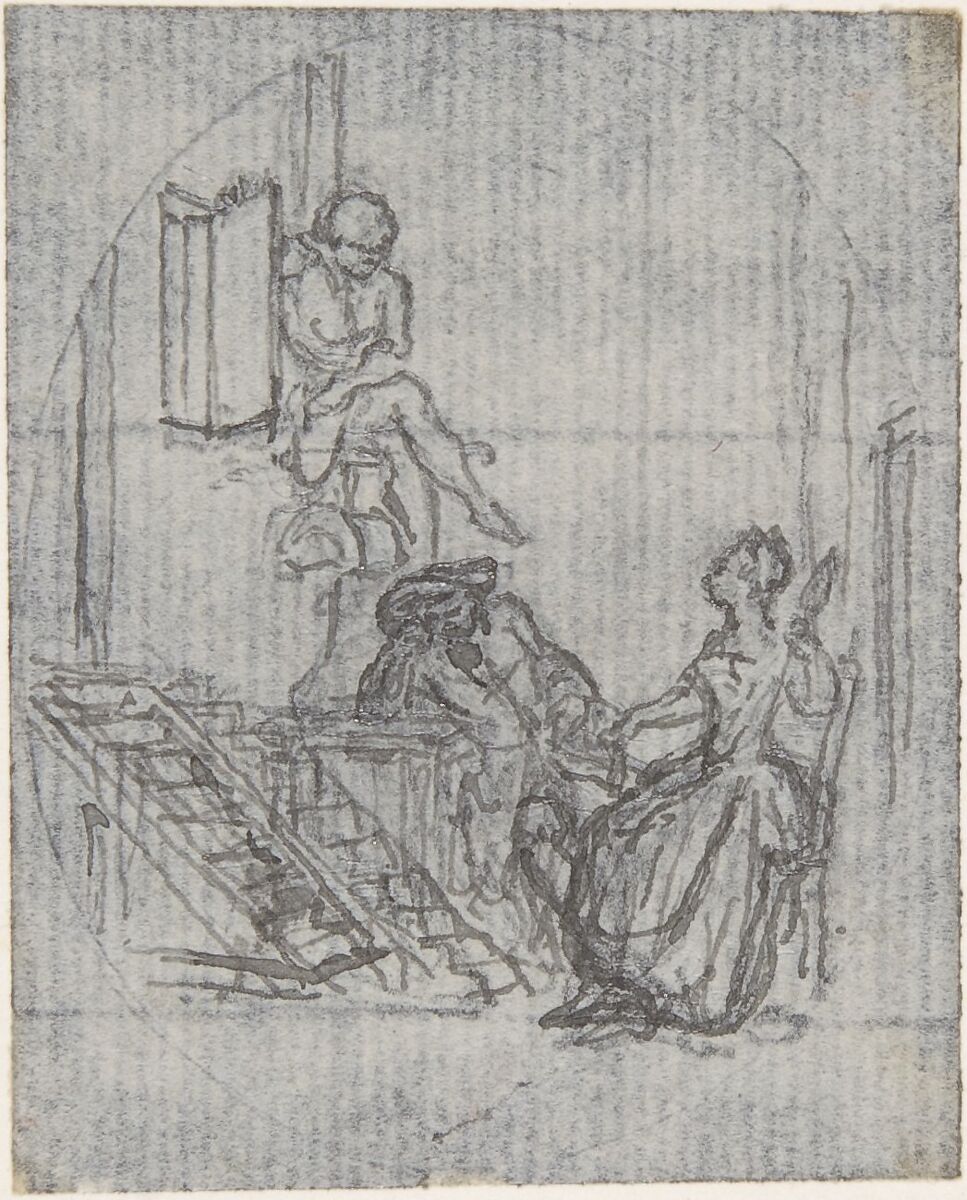 Design for a Book Illustration [?], Hubert François Gravelot (French, Paris 1699–1773 Paris), Pen and gray ink with graphite 