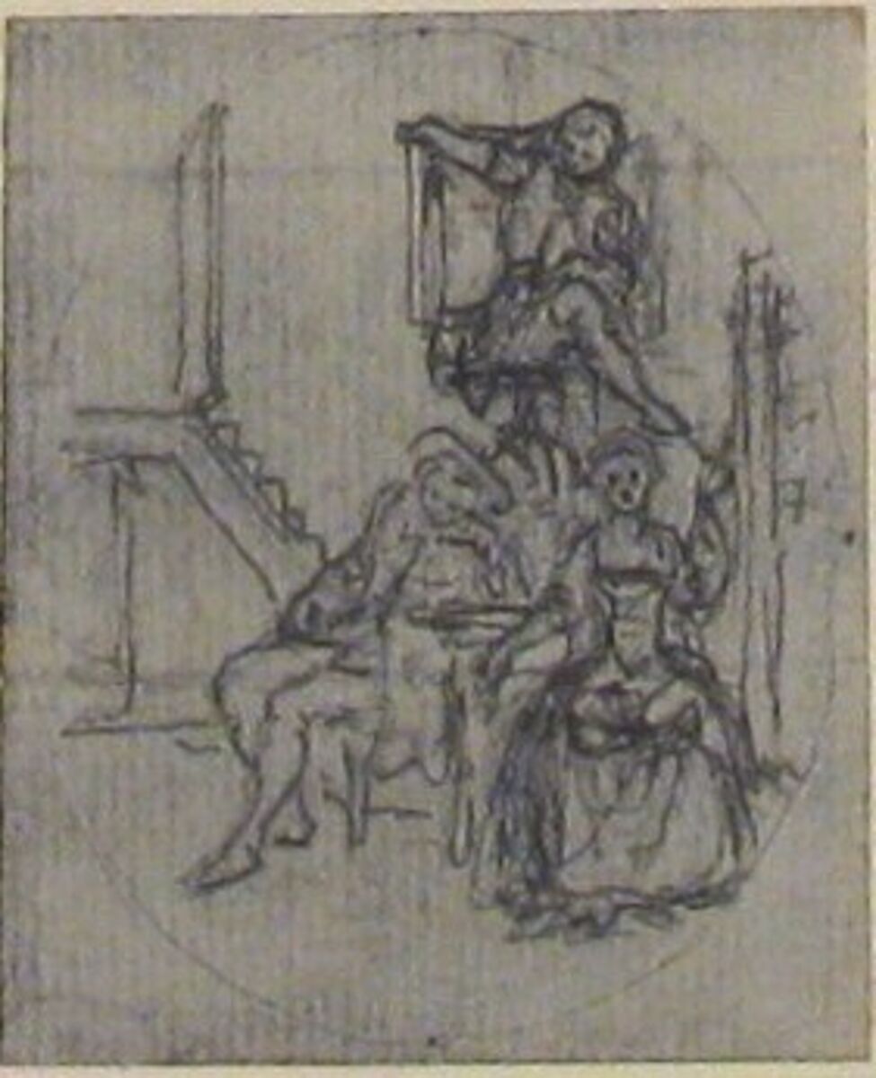 Design for a Book Illustration [?], Hubert François Gravelot (French, Paris 1699–1773 Paris), Pen and gray ink with graphite