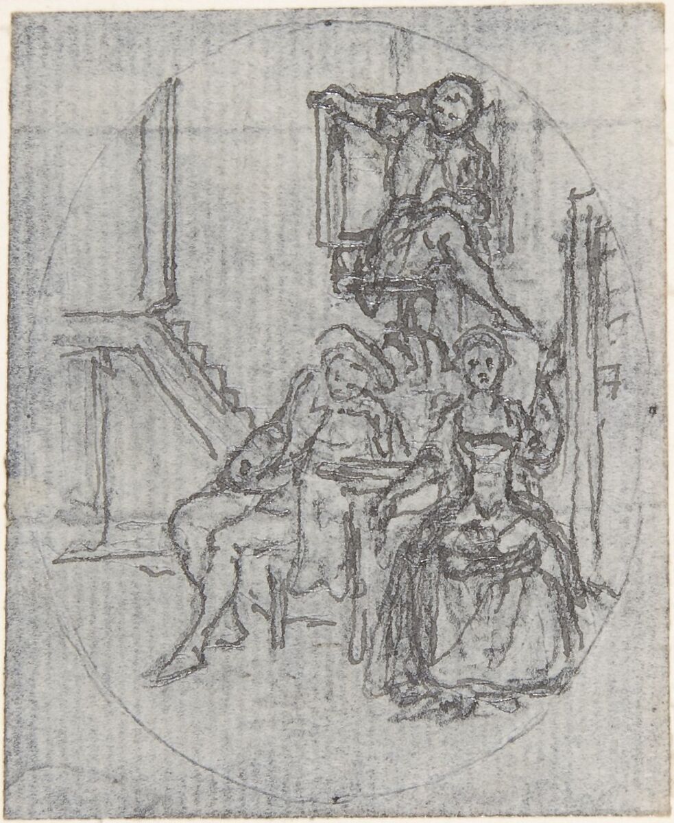 Design for a Book Illustration [?], Hubert François Gravelot (French, Paris 1699–1773 Paris), Pen and gray ink with graphite 