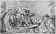 Christ Carrying the Cross, Johann Wolfgang Baumgartner (German, Kufstein 1712–1761 Augsburg), Brush and gray ink, pen and black ink, over graphite
