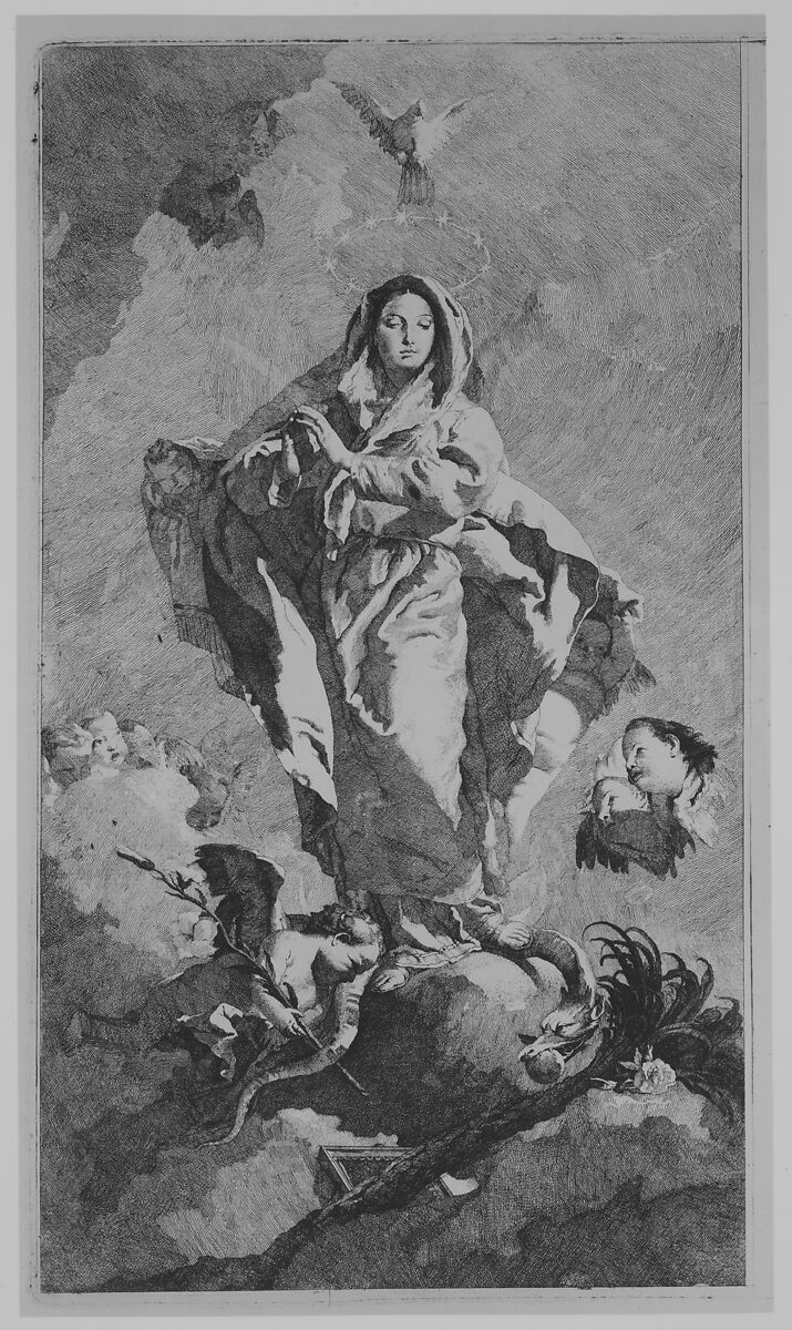 The Immaculate Conception, Lorenzo Tiepolo (Italian, Venice 1736–1776 Madrid), Etching 