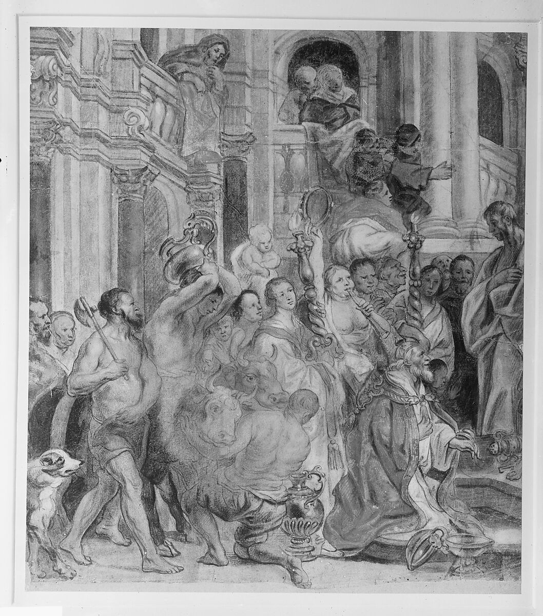 Saint Paul at Lystra, Jacob Jordaens (Flemish, Antwerp 1593–1678 Antwerp), Colored chalks and wash