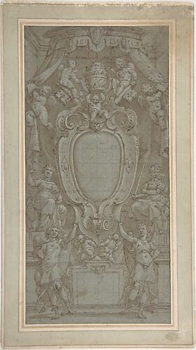 Modello for Ceiling Fresco with Papal Coat of Arms
