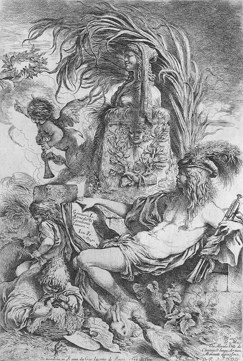 The Genius of Castiglione, Giovanni Benedetto Castiglione (Il Grechetto) (Italian, Genoa 1609–1664 Mantua), Etching