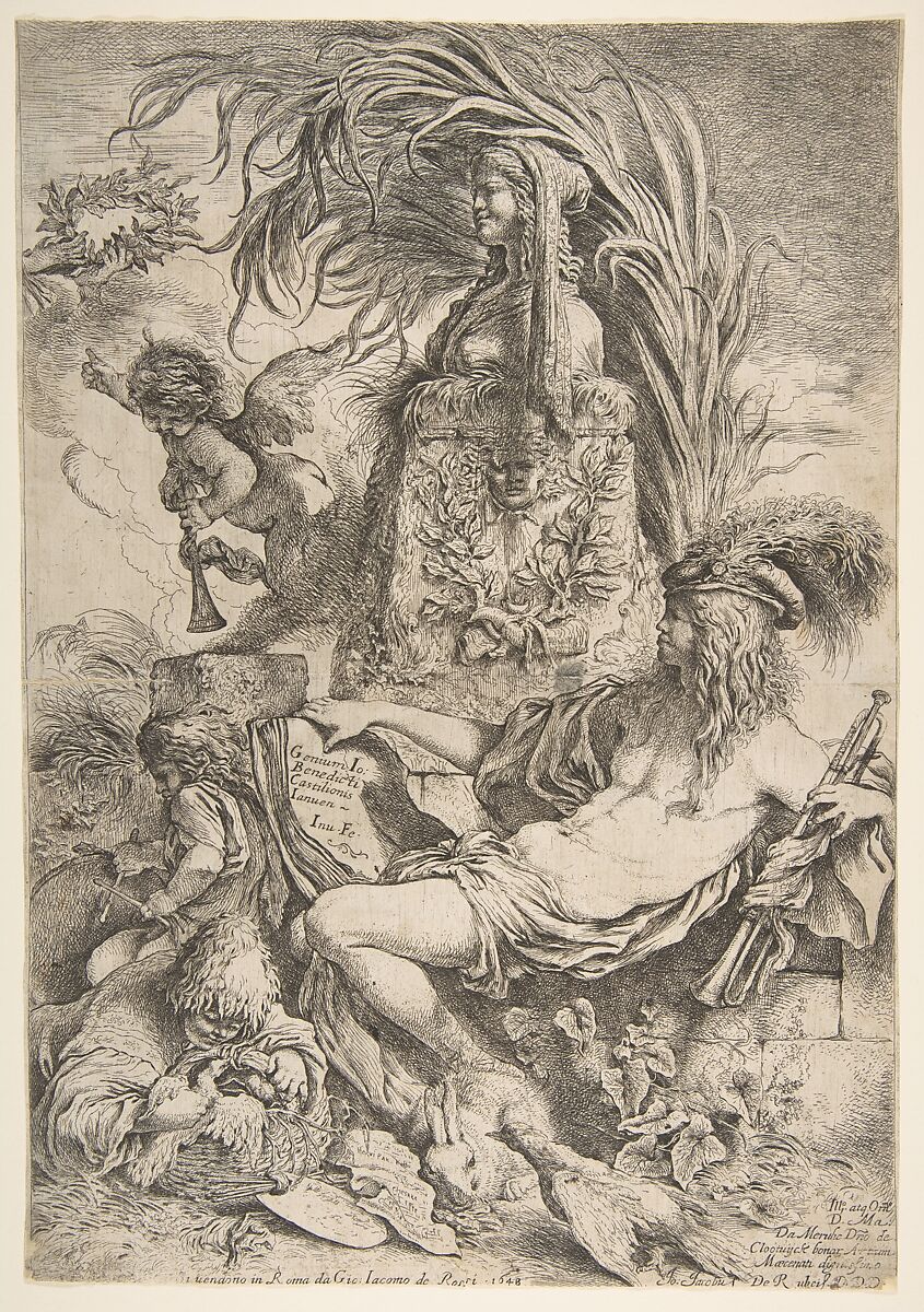 The Genius of Castiglione, Giovanni Benedetto Castiglione (Il Grechetto) (Italian, Genoa 1609–1664 Mantua), Etching 