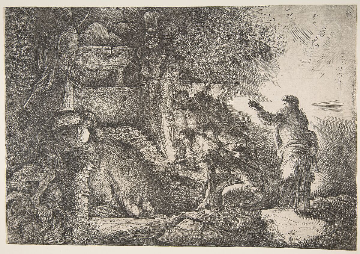 Raising of Lazarus, Giovanni Benedetto Castiglione (Il Grechetto) (Italian, Genoa 1609–1664 Mantua), Etching 