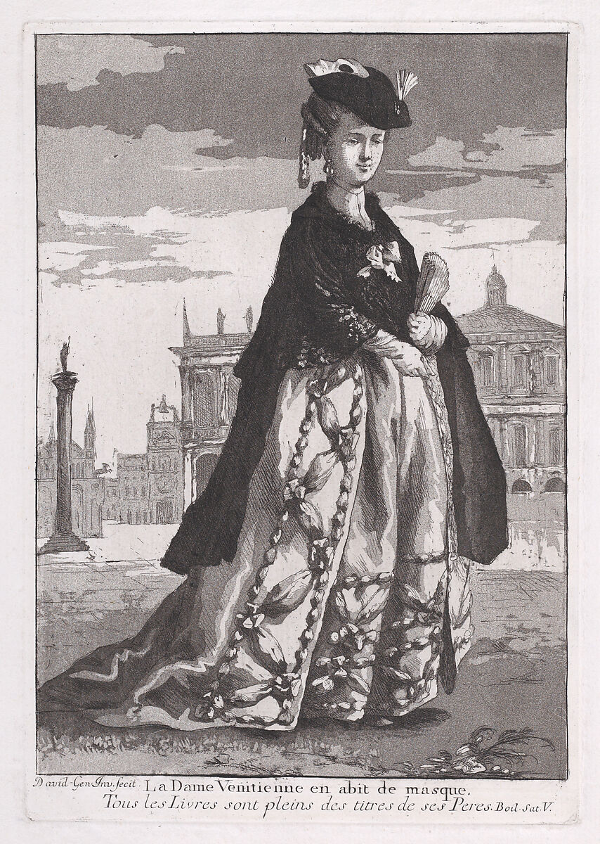 The Venetian Woman, from "Divers portraits", Giovanni David (Italian, Cabella Ligure 1749–1790 Genoa), Etching and aquatint; second state of two 