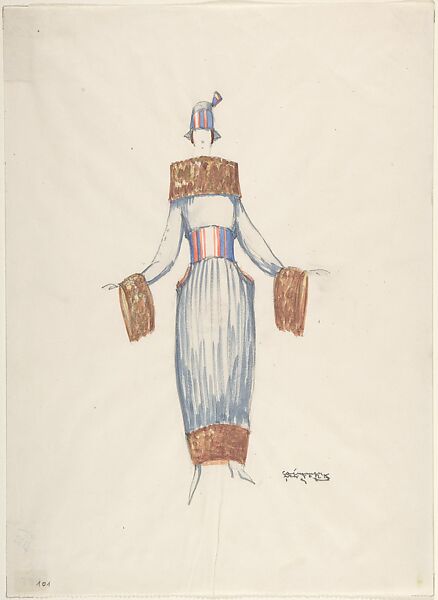 Fashion Design, Eduard Josef Wimmer (Austrian, Vienna 1882–before 1961), Brush and watercolor over pencil. 