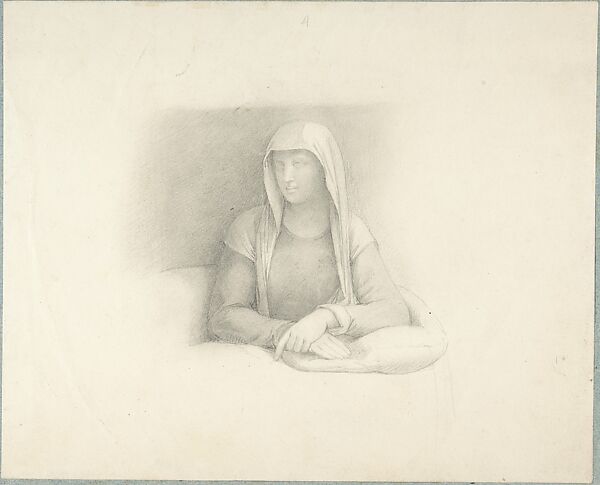 Study of a Woman Leaning on a Cushion