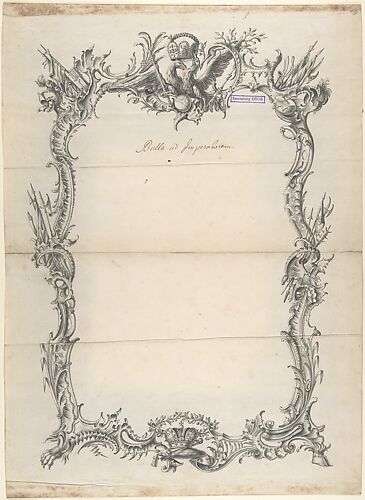 Design for a frame with Eagles and Trophies