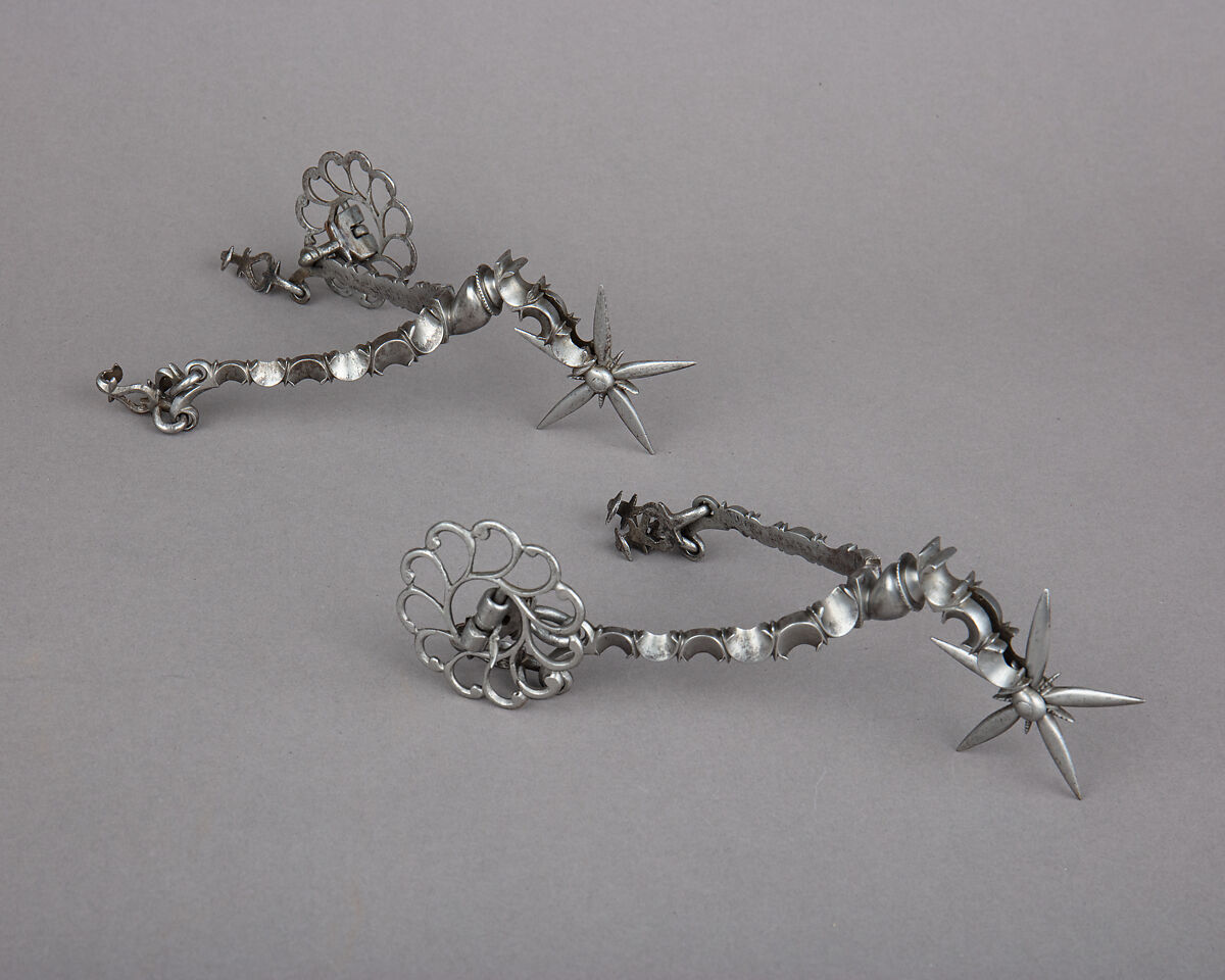 Pair of Rowel Spurs, Iron alloy, German 