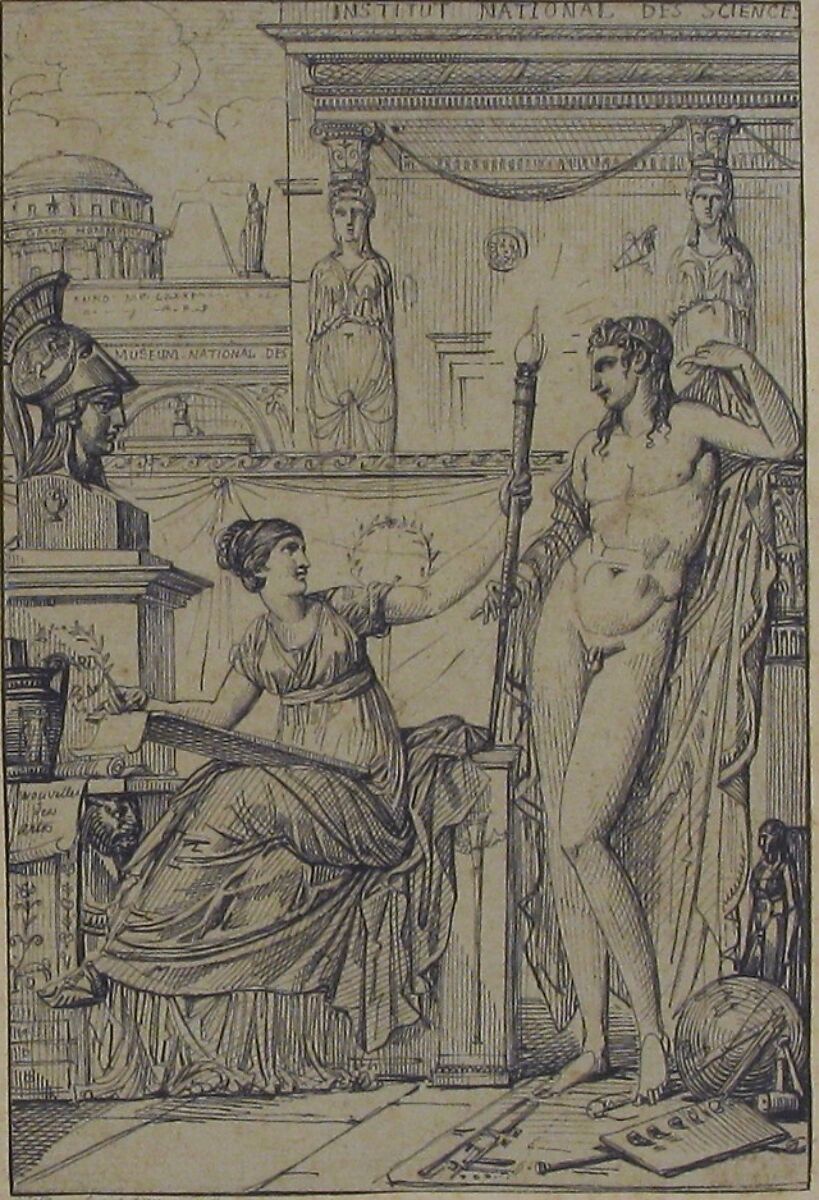 Design for an Allegorical Print, Louis Lafitte (French, Paris 1770–1828 Paris), Pen and black ink