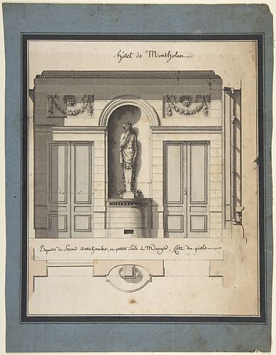 Section and Plan of the Small Dining Room of the Hôtel de Montholon