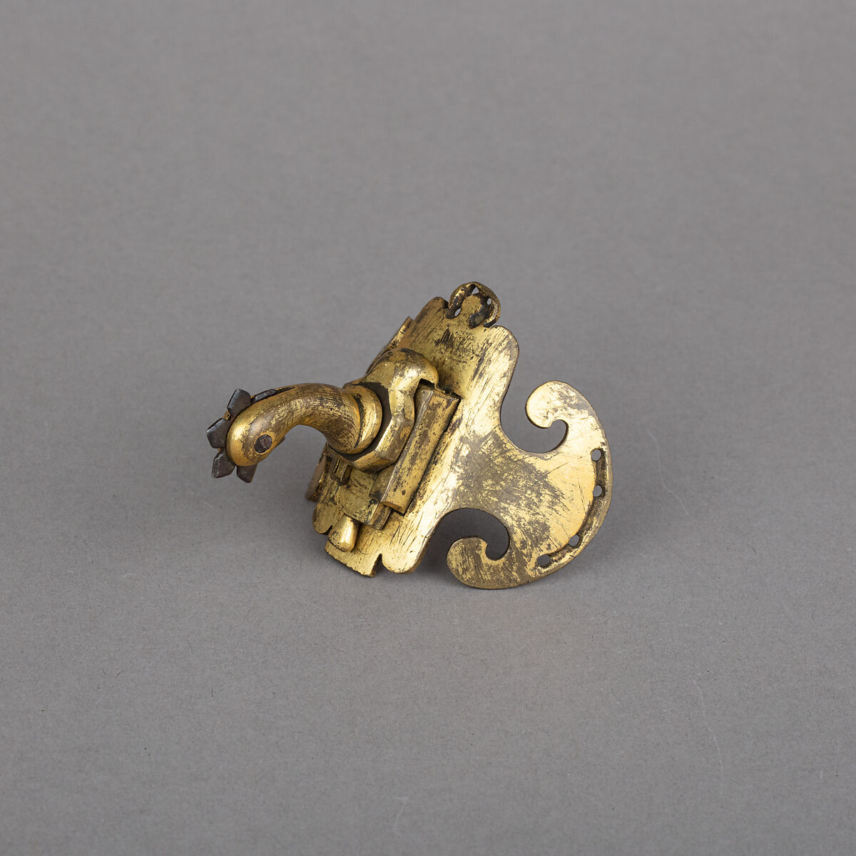 Spring Rowel Spur, Copper alloy, gold, iron, German or French