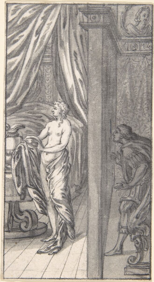 Designs for Book Illustrations, Anonymous, Netherlandish, 16th century, Pen and black ink, brush and gray wash.  Some traces of black chalk. Some incised for transfer.