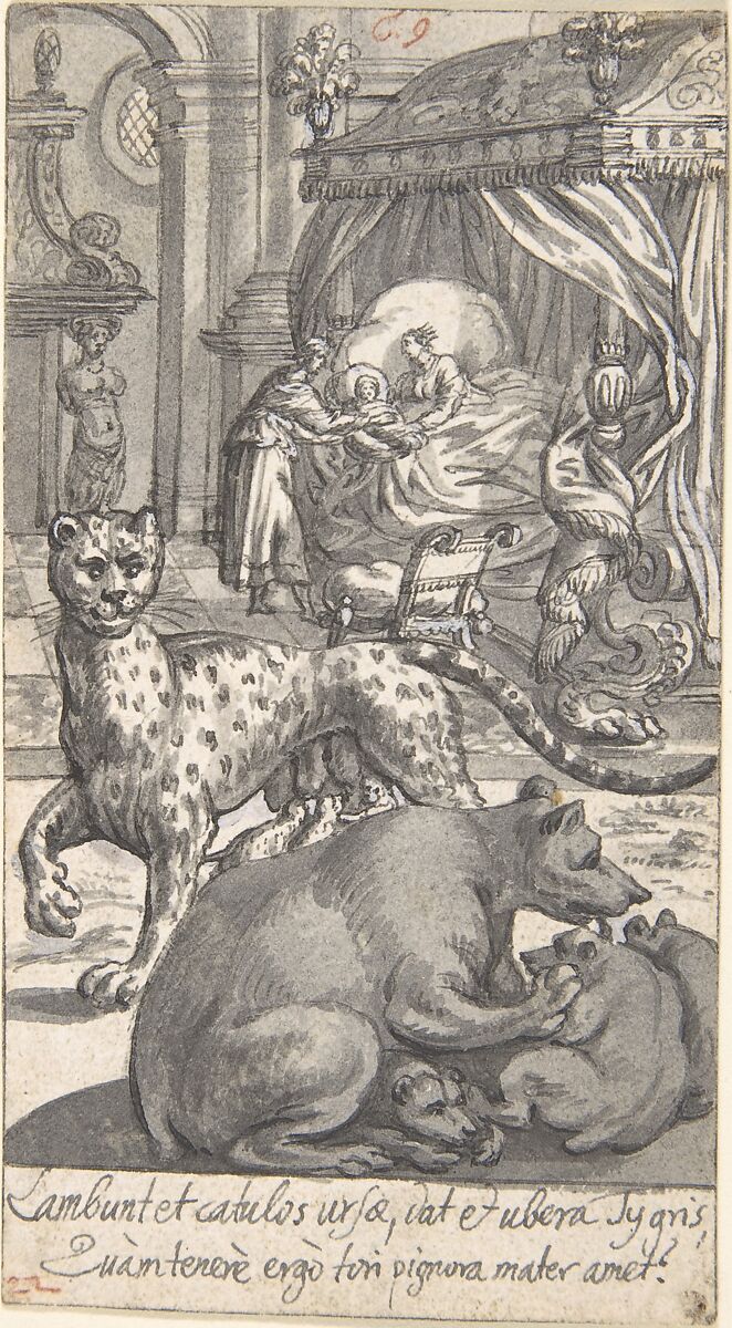 Designs for Book Illustrations, Anonymous, Netherlandish, 16th century, Pen and black ink, brush and gray wash.  Some traces of black chalk. Some incised for transfer.