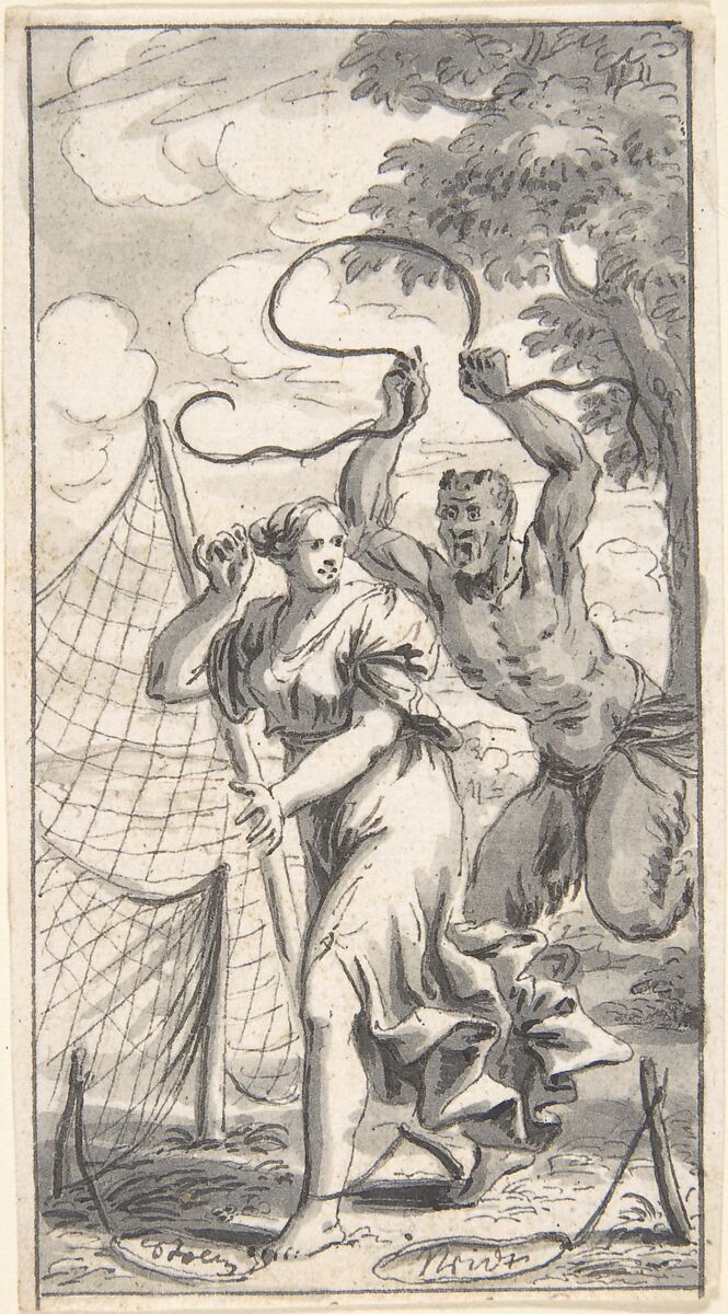 Designs for Book Illustrations, Anonymous, Netherlandish, 16th century, Pen and black ink, brush and gray wash.  Some traces of black chalk. Some incised for transfer.