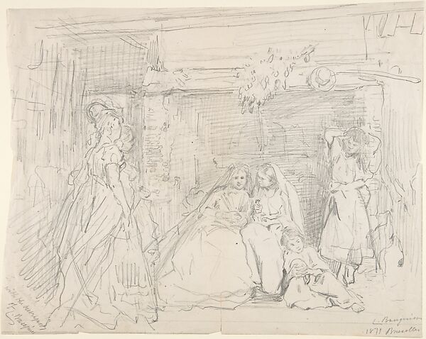 Interior with Figures before a Fireplace