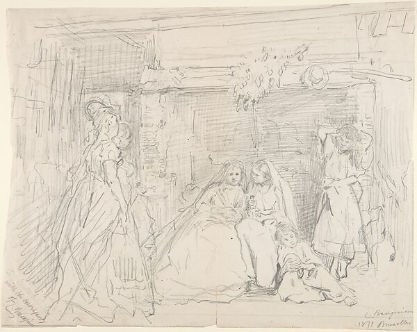 Interior with Figures before a Fireplace