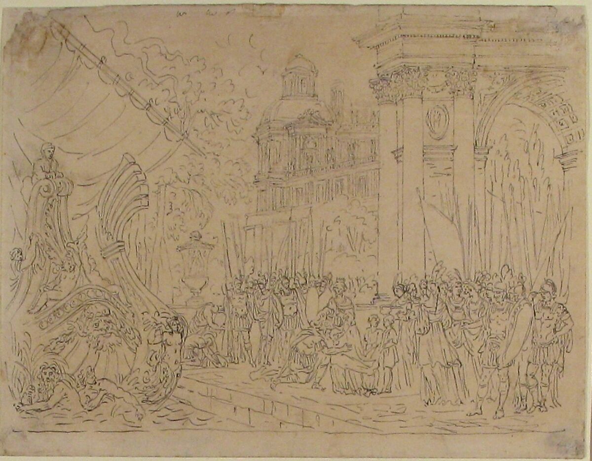 Aeneas's Farewell to Dido, Jean Le Pautre (French, Paris 1618–1682 Paris), Pen and black ink