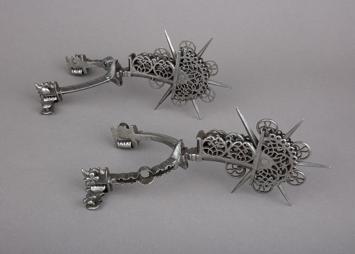 Pair of Rowel Spurs, Iron alloy, Mexican