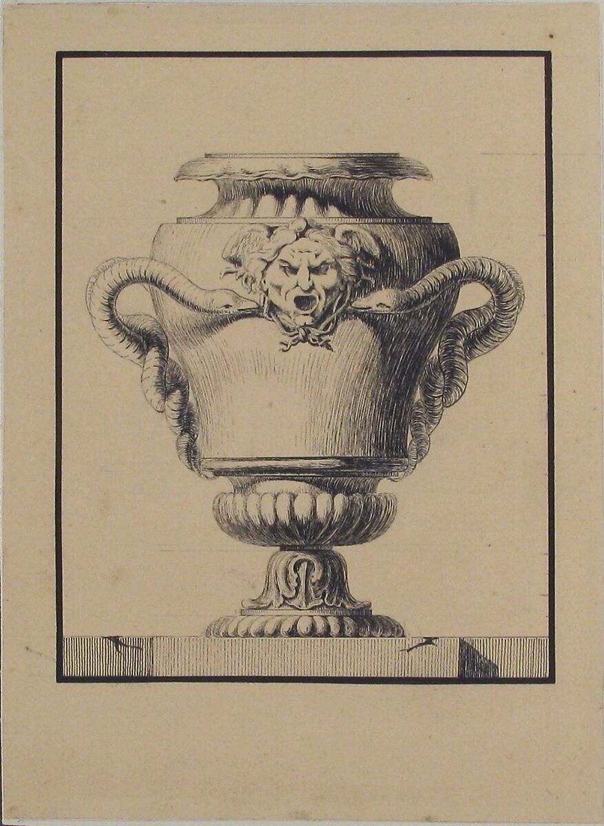 Design for a Vase, L.N. Percenet (French, born 1736), Pen and black ink over graphite