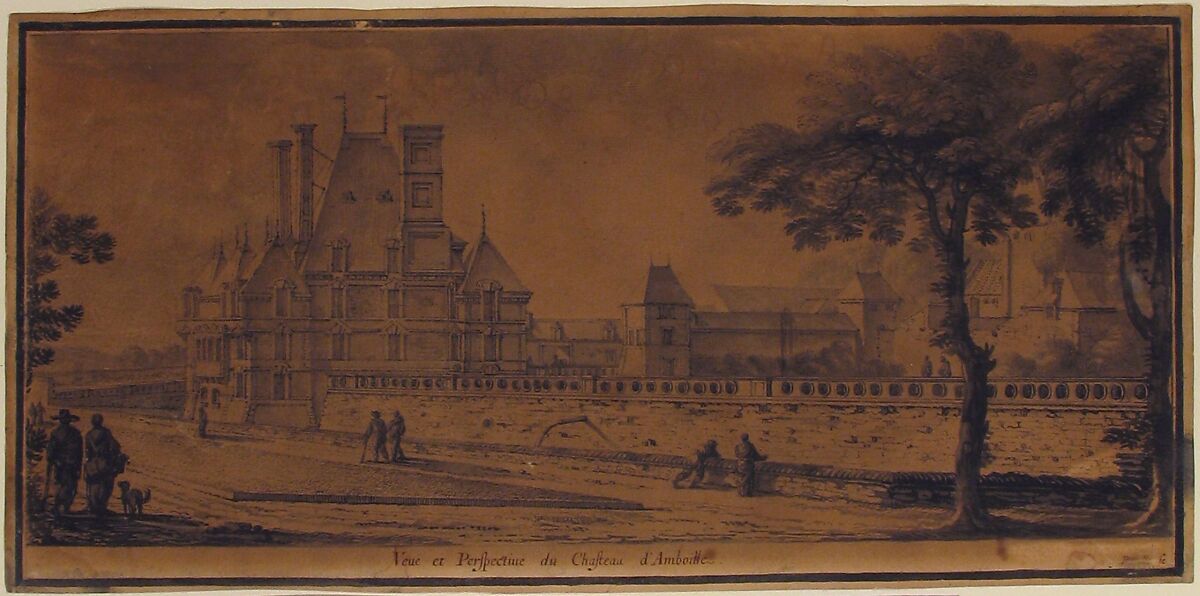 Veue et Perspective du Chasteau d'Amboille, Nicolas Perelle (French, Paris 1631–1695 Orléans), Pen and black ink with brush and gray wash