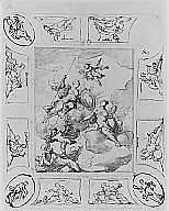 The Triumph of Courage and Wisdom, Johann Michael Rottmayr (Austrian, Laufen 1654–1730 Vienna), Pen and brown ink, brush and gray wash and brown ink over black chalk and graphite