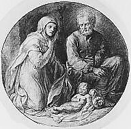 Holy Family in the Stable, Attributed to Govert Flinck (Dutch, Cleve 1615–1660 Amsterdam), Pen and brown ink over red chalk, with red wash and white heightening; framing lines in pen and black ink