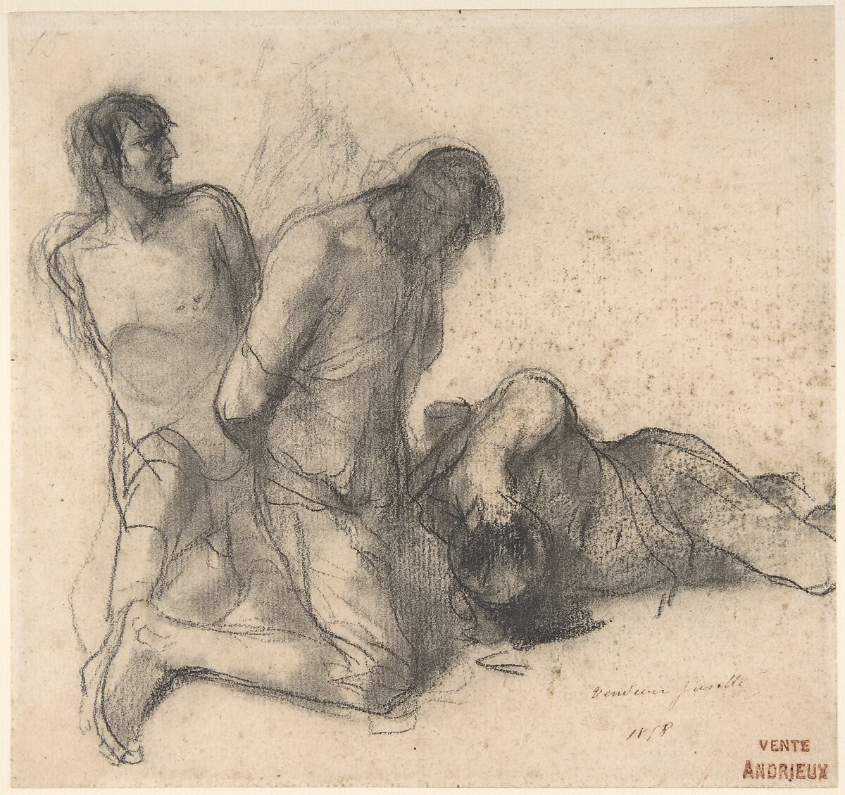 Vendéan Fusillé, Clement-August Andrieux (French, Paris 1829–1880 Fontainebleau), Black chalk and stumping 