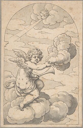 Putto Holding a Cloud and Horn