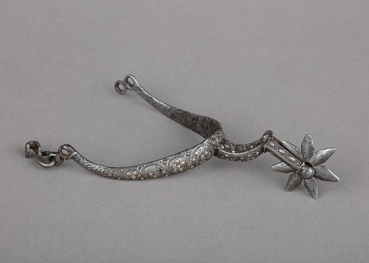 Rowel Spur, Iron alloy, silver, British or German 