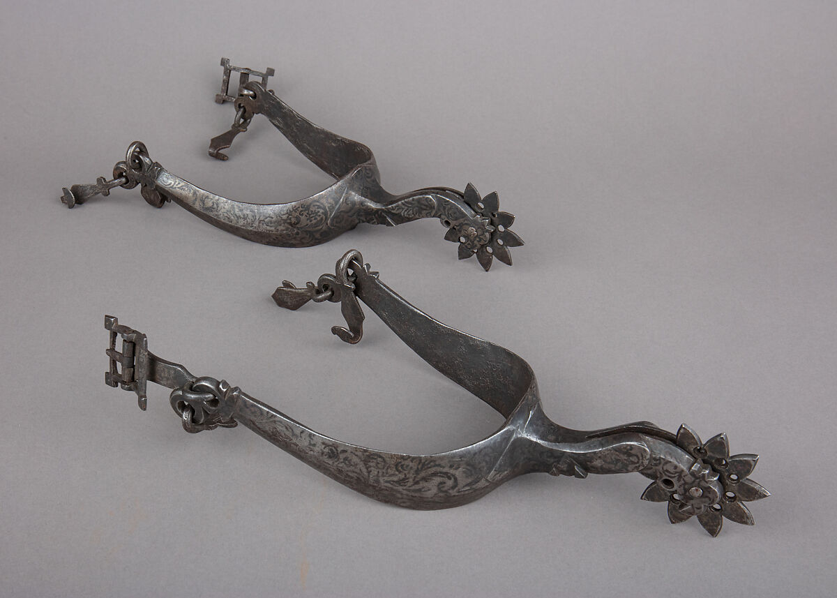 Pair of Rowel Spurs, Iron alloy, German or Spanish