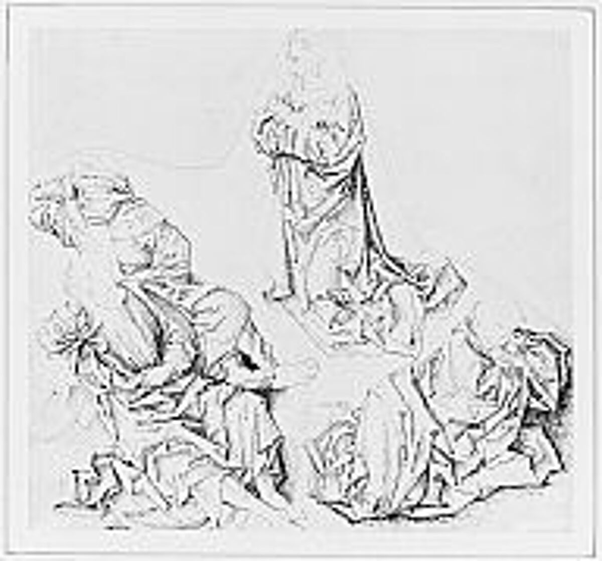 Christ in Gethsemane, Anonymous, German, 16th century, Pen and brown ink