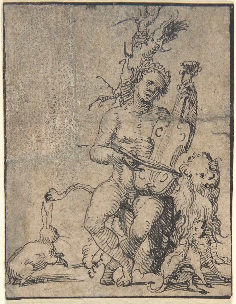 Orpheus Playing to the Animals, Anonymous, German, 16th century (Nuremberg), Pen and black ink 