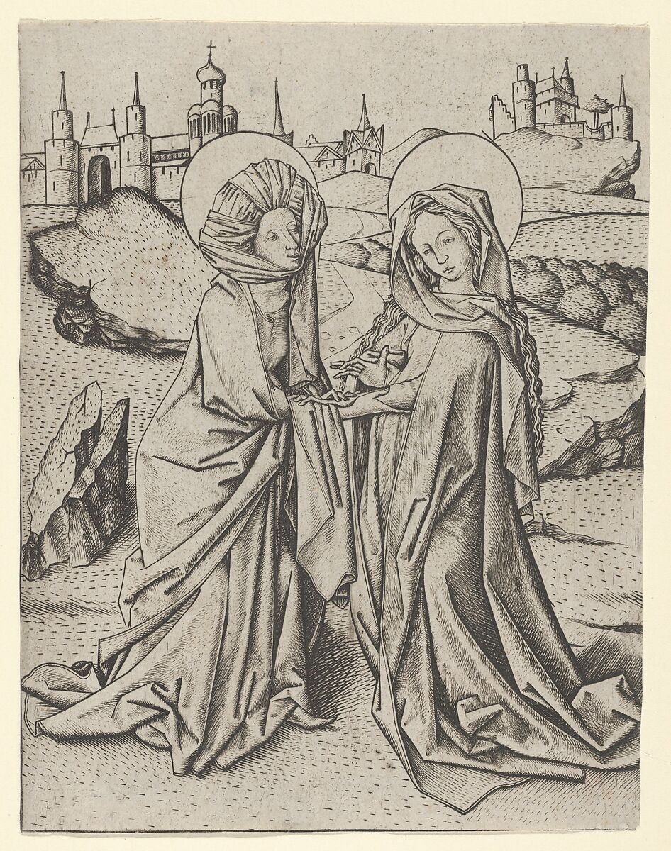 The Visitation, Master ES (German, active ca. 1450–67), Engraving 