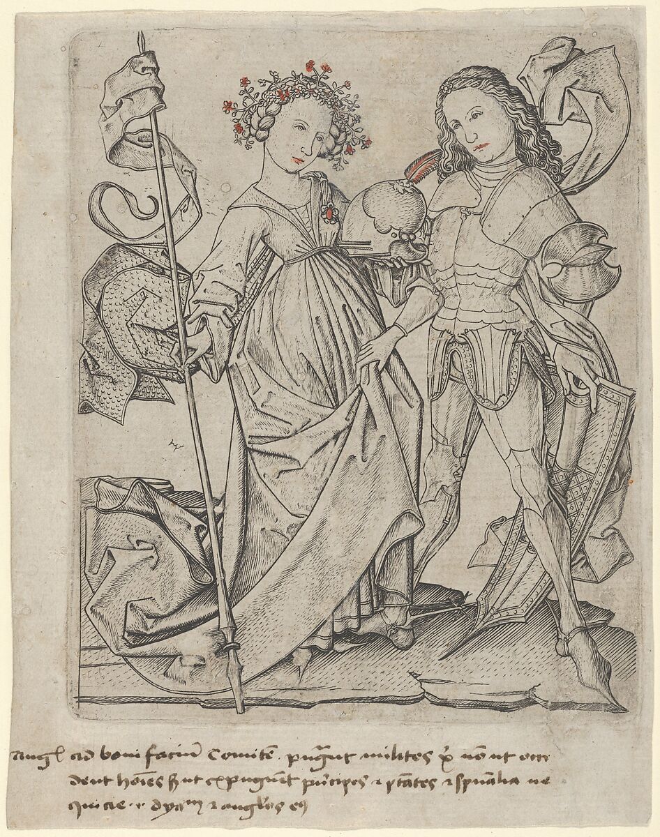 The Knight and the Lady, Master ES  German, Engraving