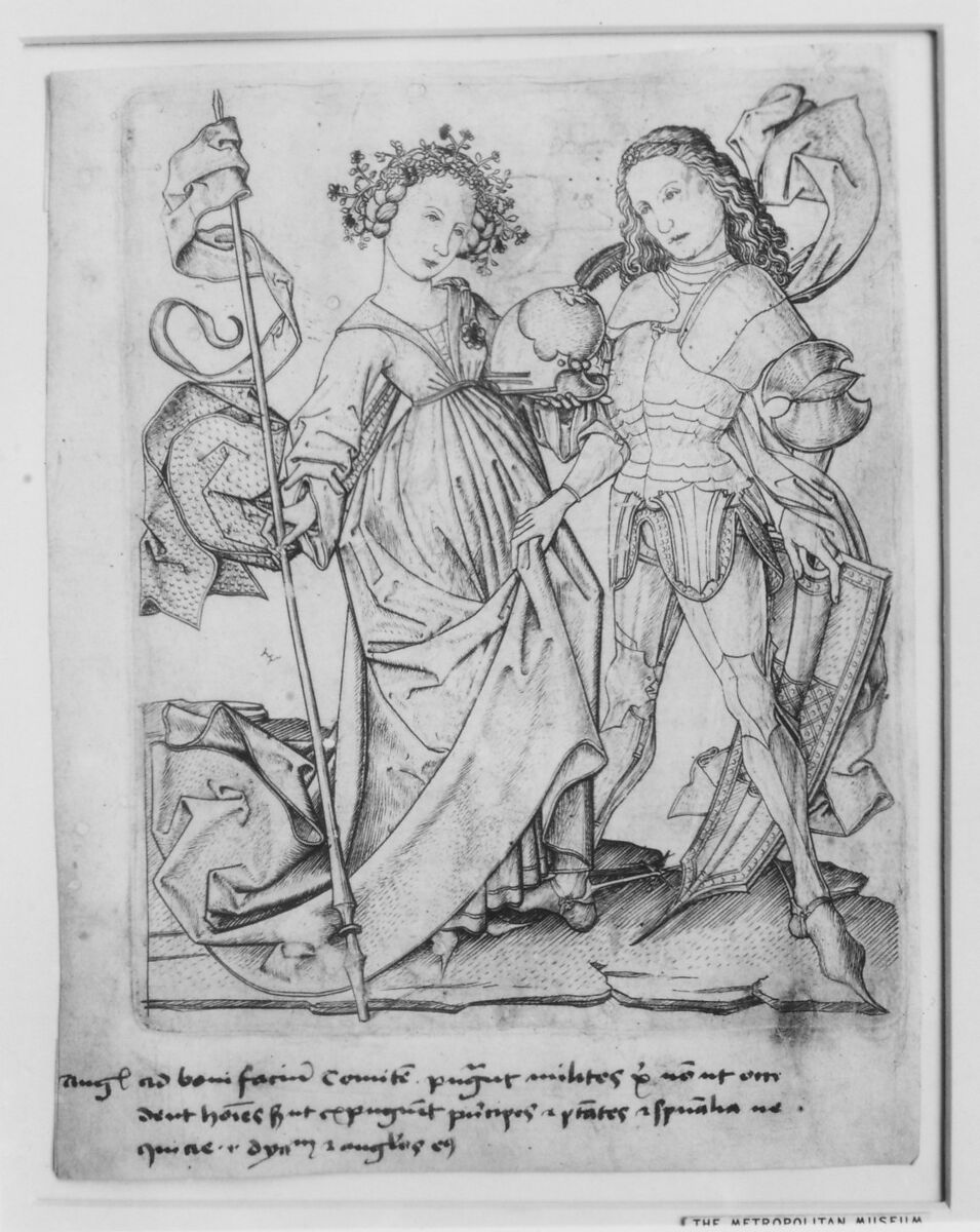 The Knight and the Lady, Master ES (German, active ca. 1450–67), Engraving