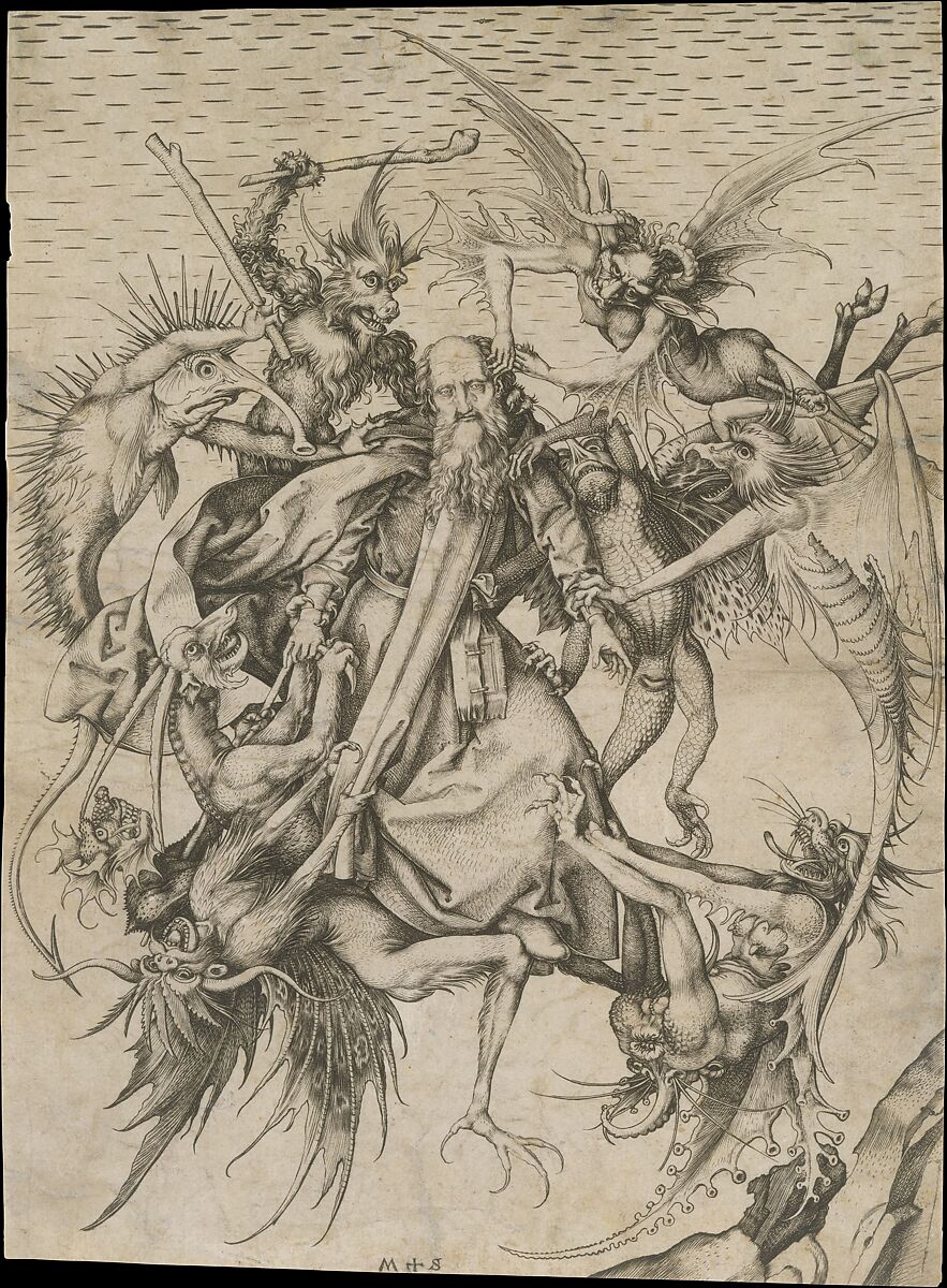 Saint Anthony Tormented by Demons, Martin Schongauer (German, Colmar ca. 1435/50–1491 Breisach), Engraving