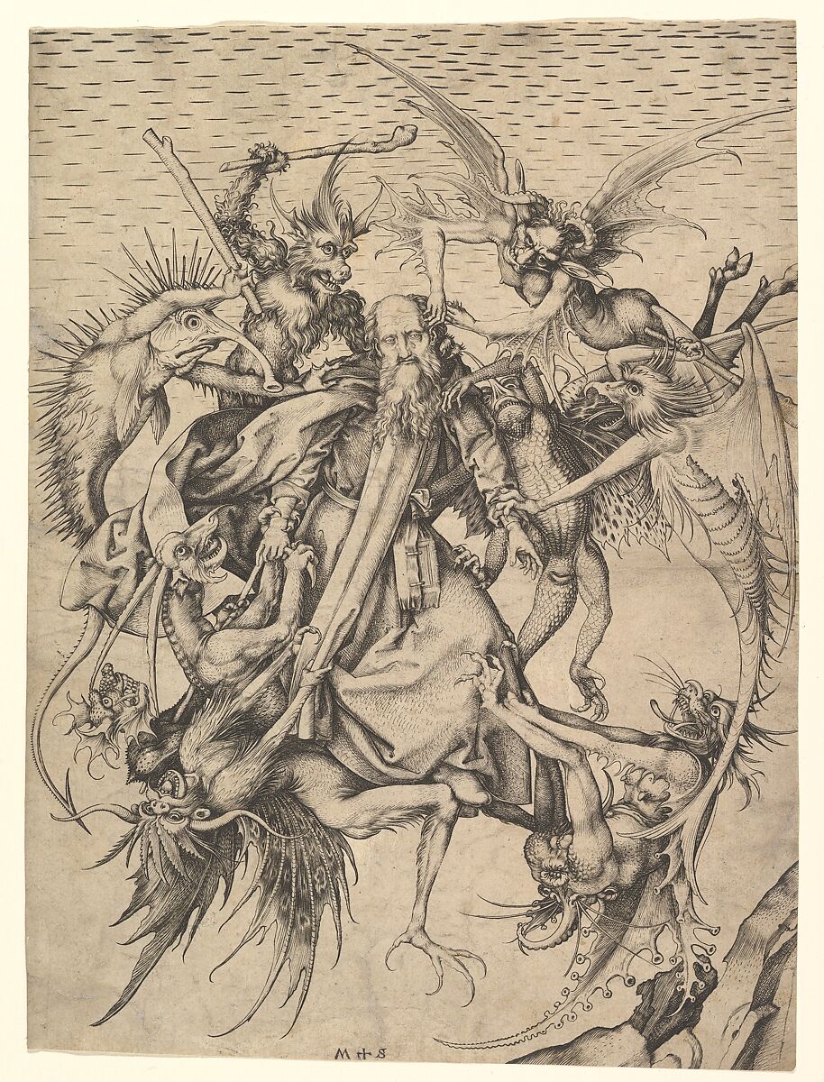 Saint Anthony Tormented by Demons, Martin Schongauer (German, Colmar ca. 1435/50–1491 Breisach), Engraving 